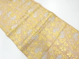 アンティーク　花更紗模様織出し袋帯（材料）